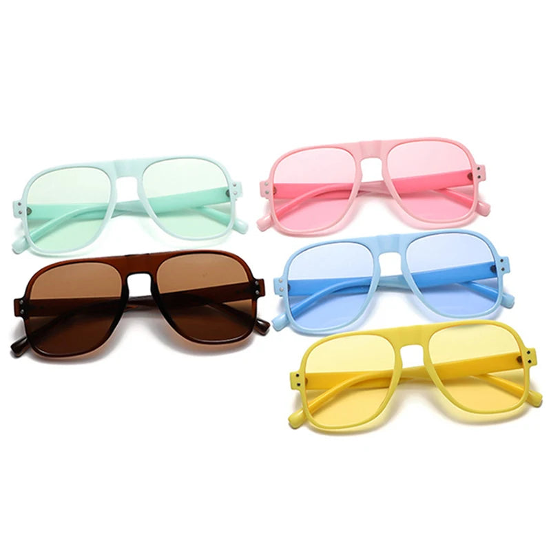 SHAUNA Fashion Pilot Men Sunglasses Retro Candy Color Shades UV400 Women Trending Rivets Sun Glasses