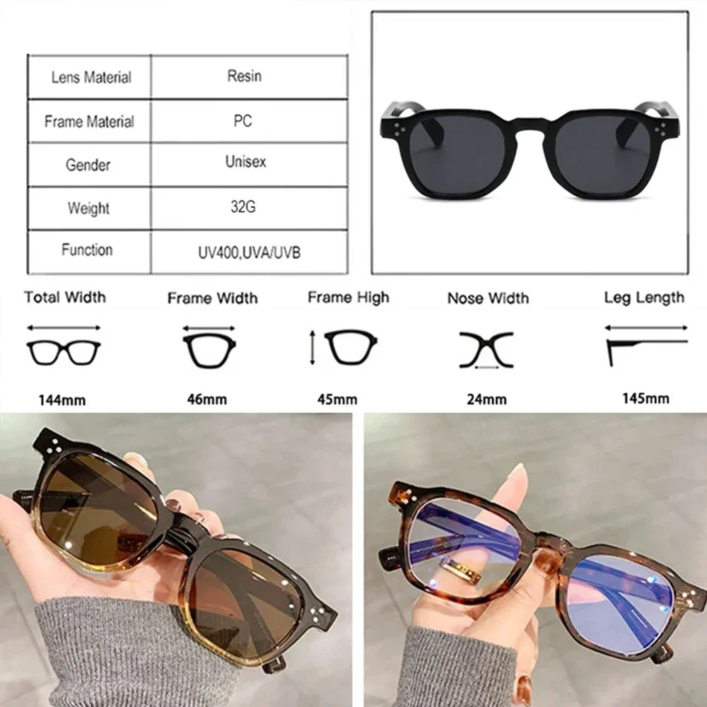 JNPCXI Fashion Vintage Rivet Oval Sunglasses Women Men Luxury Leopard Sun Glasses Anti Blue Light Eyeglasses Frame