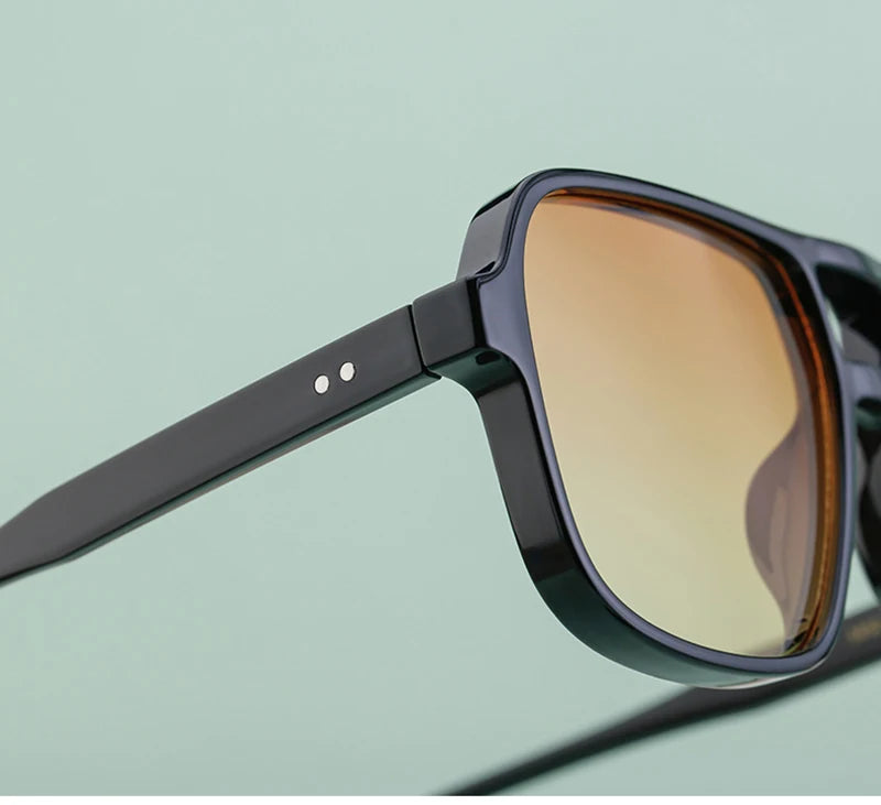 SHAUNA Retro Double Bridges Square Women Gradient Sunglasses Shades UV400 Fashion Rivets Decoration Men Sun Glasses