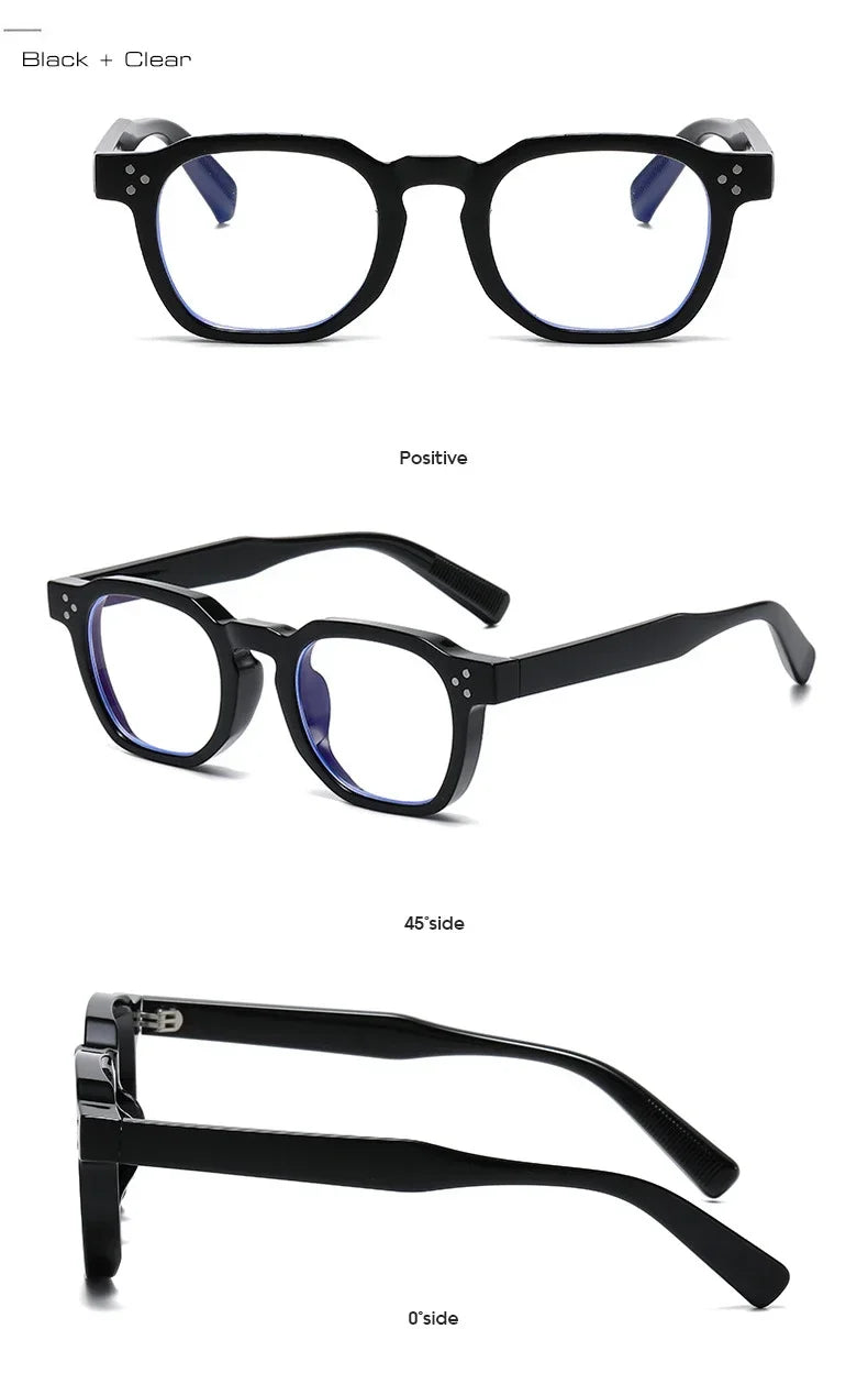 JNPCXI Fashion Vintage Rivet Oval Sunglasses Women Men Luxury Leopard Sun Glasses Anti Blue Light Eyeglasses Frame