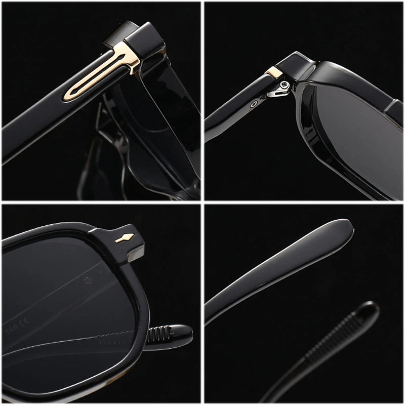 SHAUNA Retro Double Bridges Square Women Sunglasses Shades UV400 Fashion Men Trending Rivets Gradient Sun Glasses