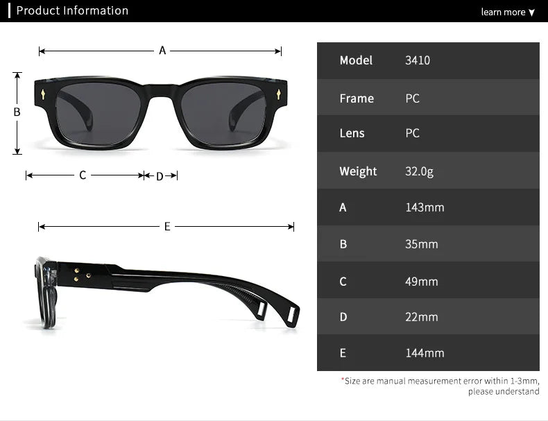 SHAUNA Retro Rivets Sunglasses Brand Designer Trending Rectangle Sun Glasses UV400