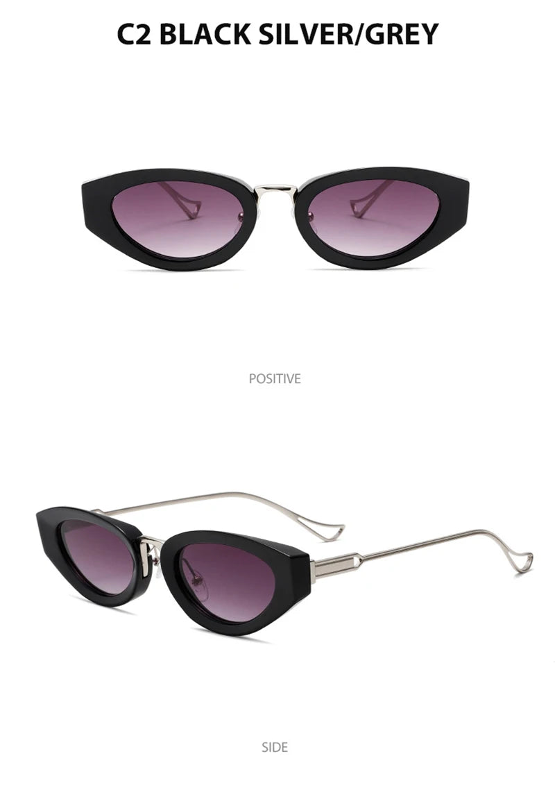 SHAUNA Retro Small Cat Eye Women Sunglasses Fashion Gradient Shades UV400 Men Yellow Sun Glasses