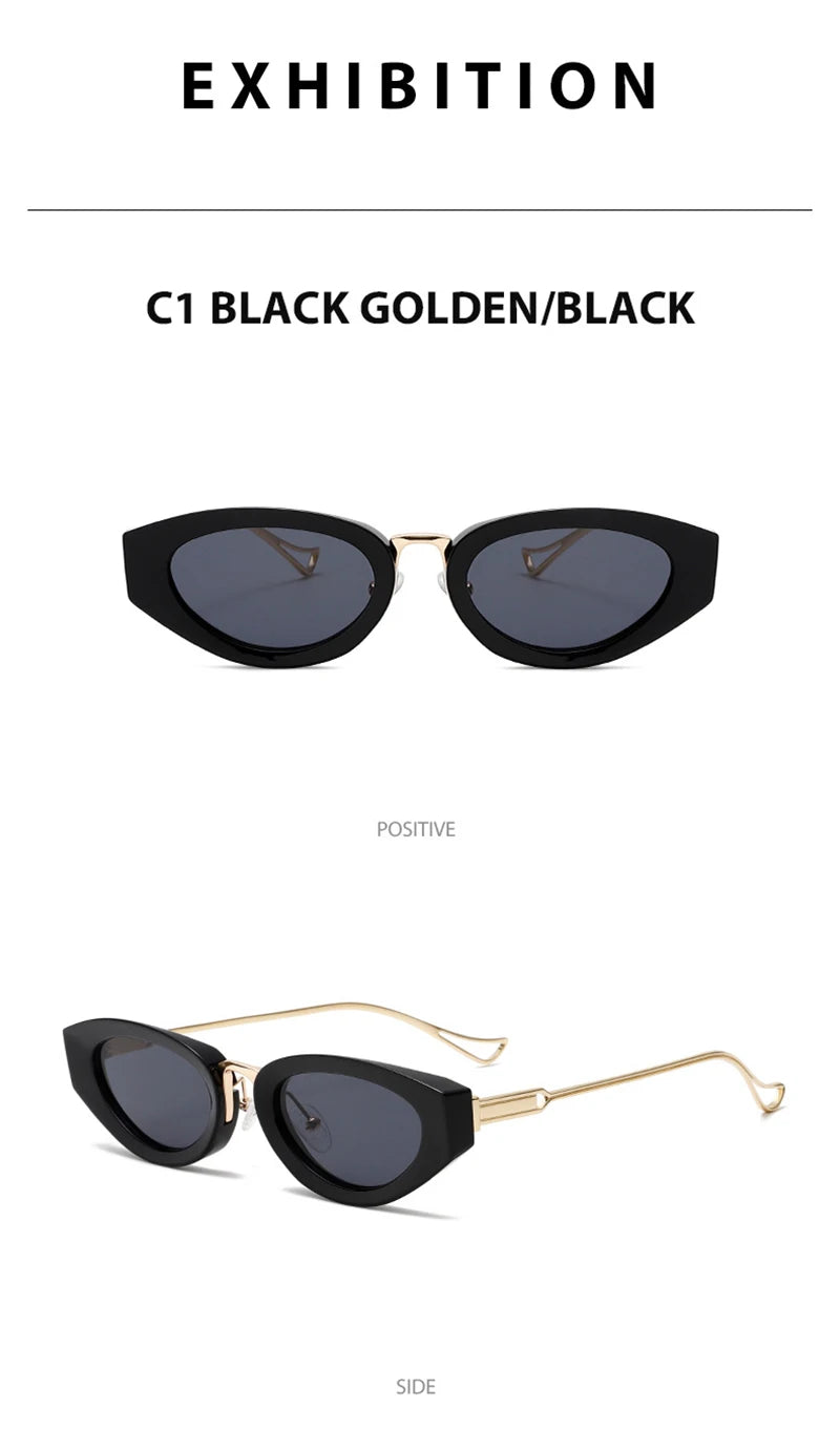 SHAUNA Retro Small Cat Eye Women Sunglasses Fashion Gradient Shades UV400 Men Yellow Sun Glasses