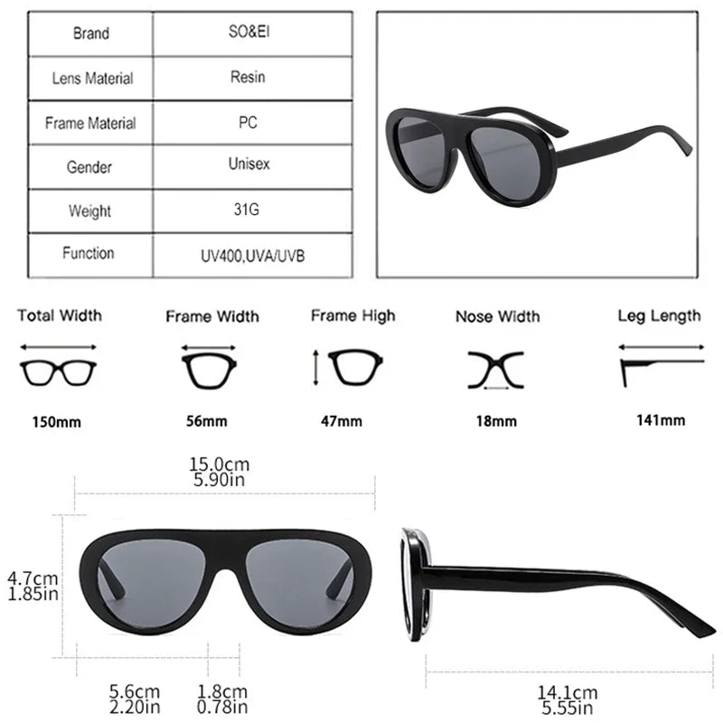 SO&EI Vintage Pilot Men Candy Color Sunglasses Fashion Leopard Shades UV400 Women Trending Punk Sun Glasses