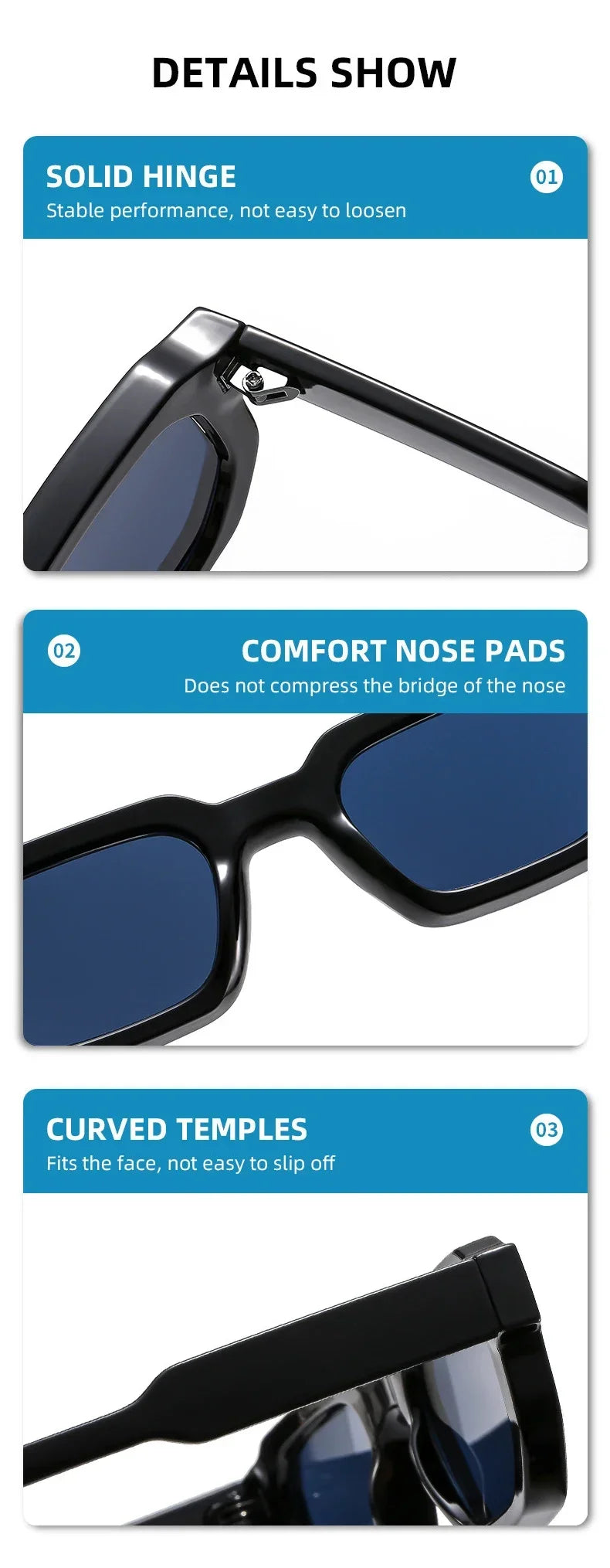 JNPCXI Fashion Blue Square Sunglasses For Women Men Retro Luxury Designer Clear Lens Sun Glasses Shades UV400 Eyeglasses