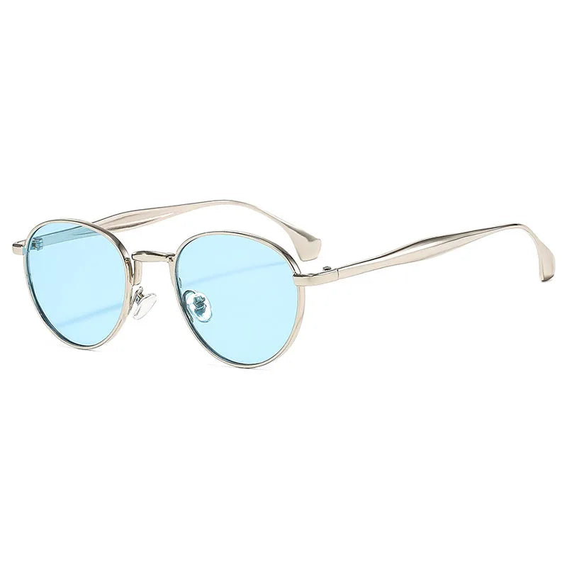 SHAUNA Retro Metal Round Punk Men Sunglasses Shades UV400 Fashion Trending Gradient Women Sun Glasses