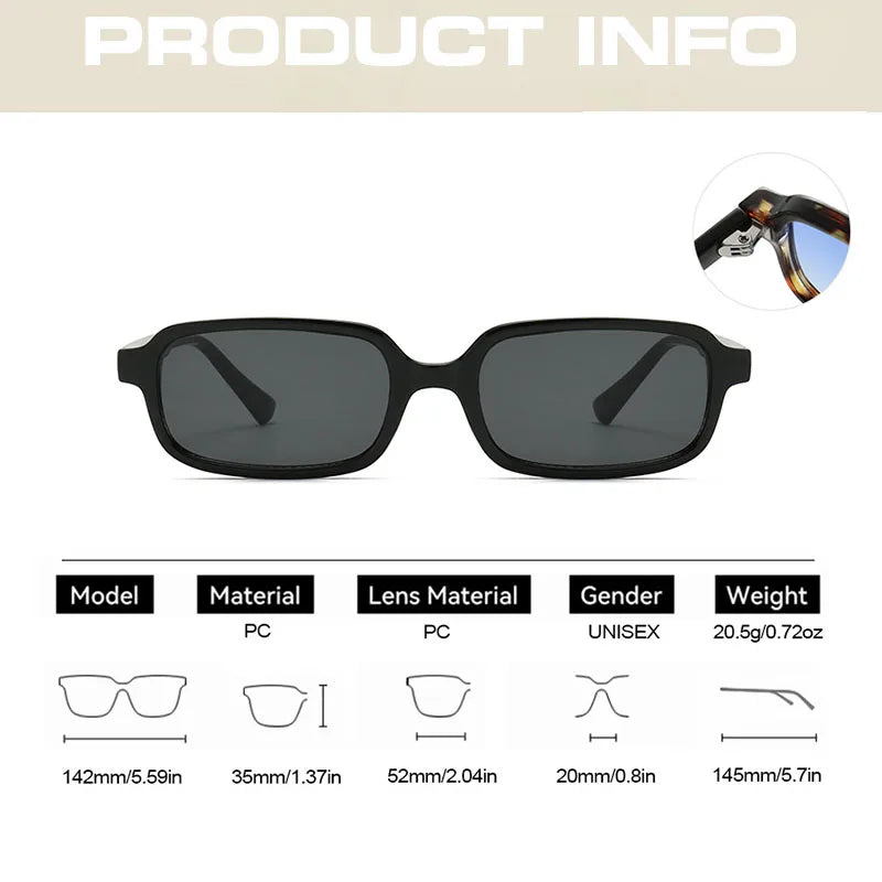 SO&EI Retro Rivets Small Rectangle Sunglasses Women Brand Designer Men Gradient Sun Glasses UV400