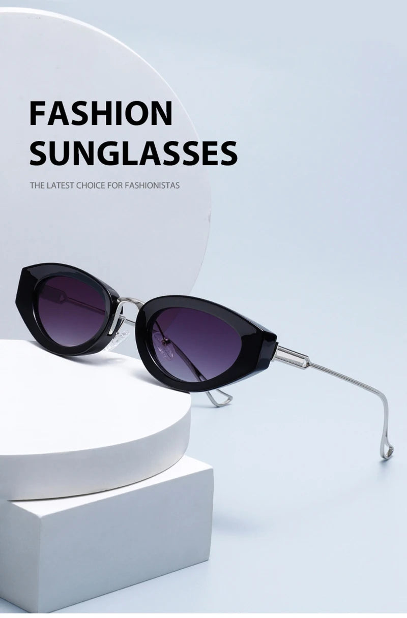 SHAUNA Retro Small Cat Eye Women Sunglasses Fashion Gradient Shades UV400 Men Yellow Sun Glasses