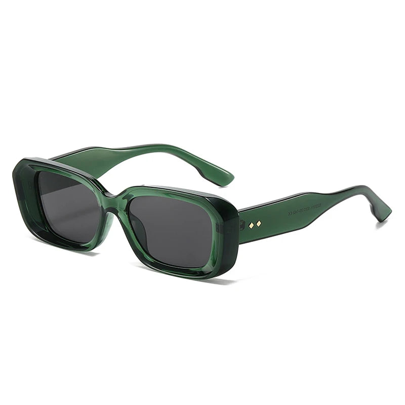 SHAUNA Retro Square Sunglasses Women Fashion Rivets Gradient Shades UV400 Men Green Pink Sun Glasses