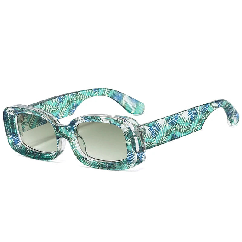 SO&EI Retro Colorful Rectangle Women Sunglasses Fashion Candy Color Shades UV400 Men Clear Gradient Square Sun Glasses