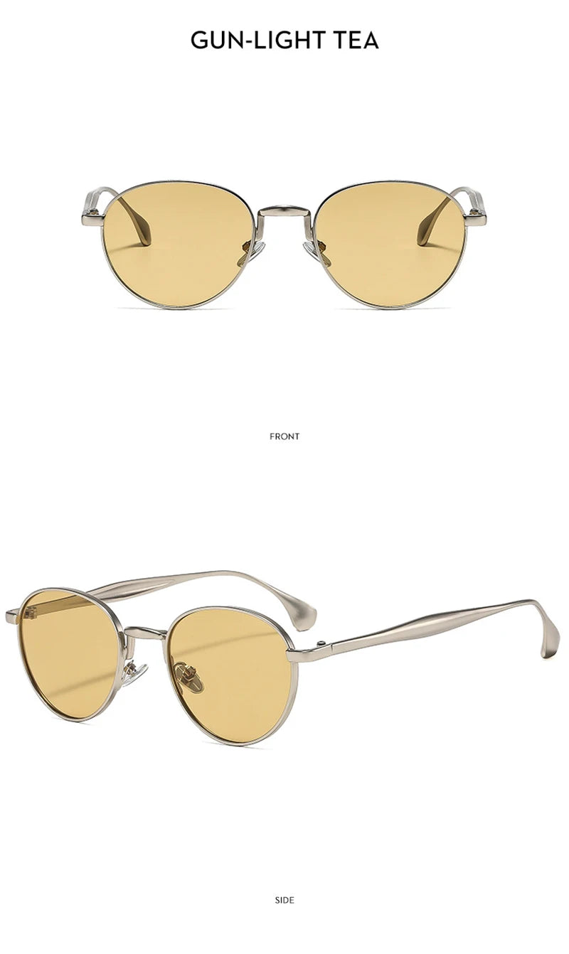 SHAUNA Retro Metal Round Punk Men Sunglasses Shades UV400 Fashion Trending Gradient Women Sun Glasses