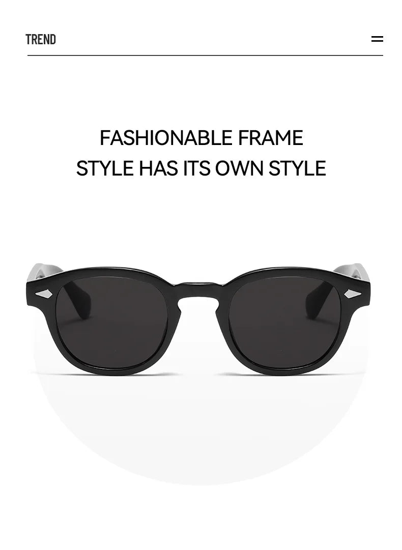 JNPCXI Vintage Round Sunglasses Women Men Retro Rivet Blue Gradient Female Sun Glasses UV400